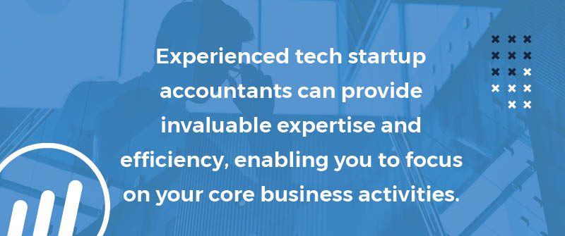 a graphic explaining why experienced tech startup accountants are important