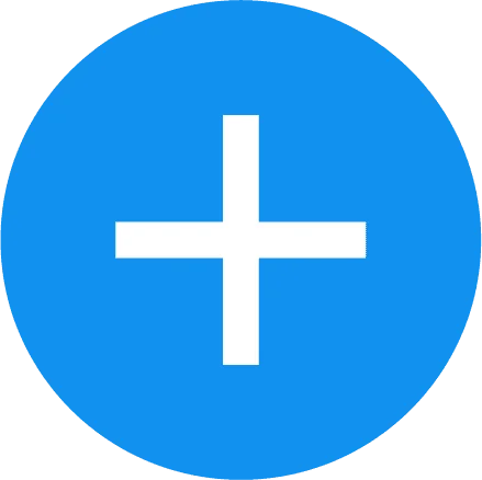 Blue circle with a prominent white plus sign in the center, symbolizing medical care, health services, or assistance.